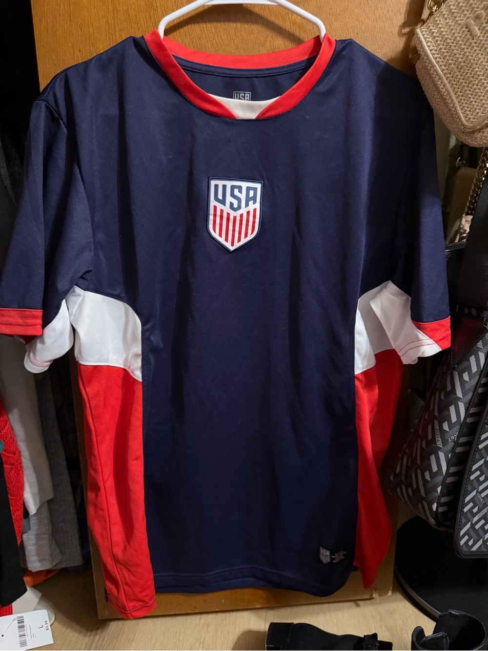 USA Navy & Red Soccer Tee